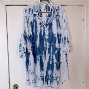 Tencel mini shirt dress